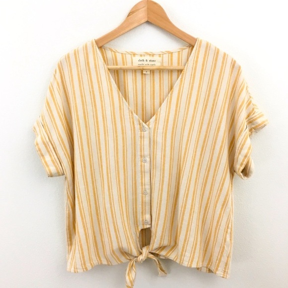 Cloth & Stone | Striped Tie Front Top - Picture 10 of 10